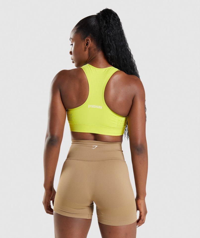 Women's Gymshark Energy Seamless Sports Bra Yellow | CA 18ND7A